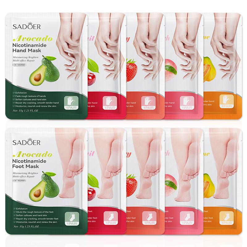 Foot Spa - 1 ペア SADOER フルーツフットマスク保湿フットピーリングマスク足用角質除去スパペディキュア角質除去剤足のスキンケア。