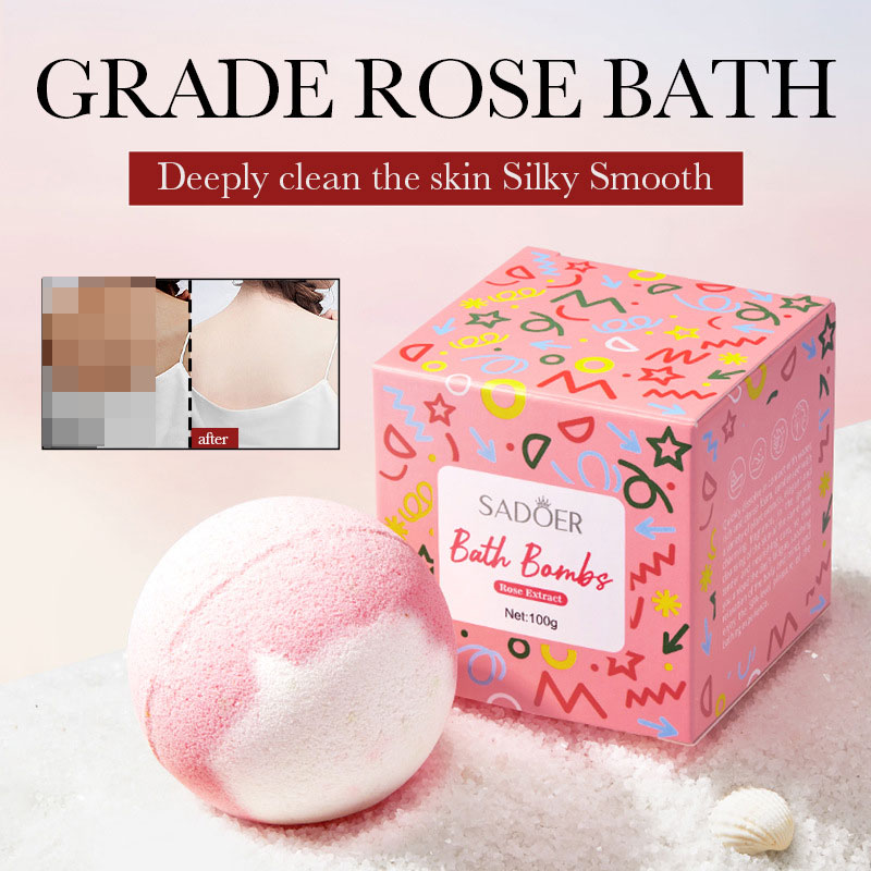 Bath Salts - ソルトボール SADOER ローズバスボール ディープクレンジング ボディ鎮静リラクゼーション お風呂の楽しみを楽しむ