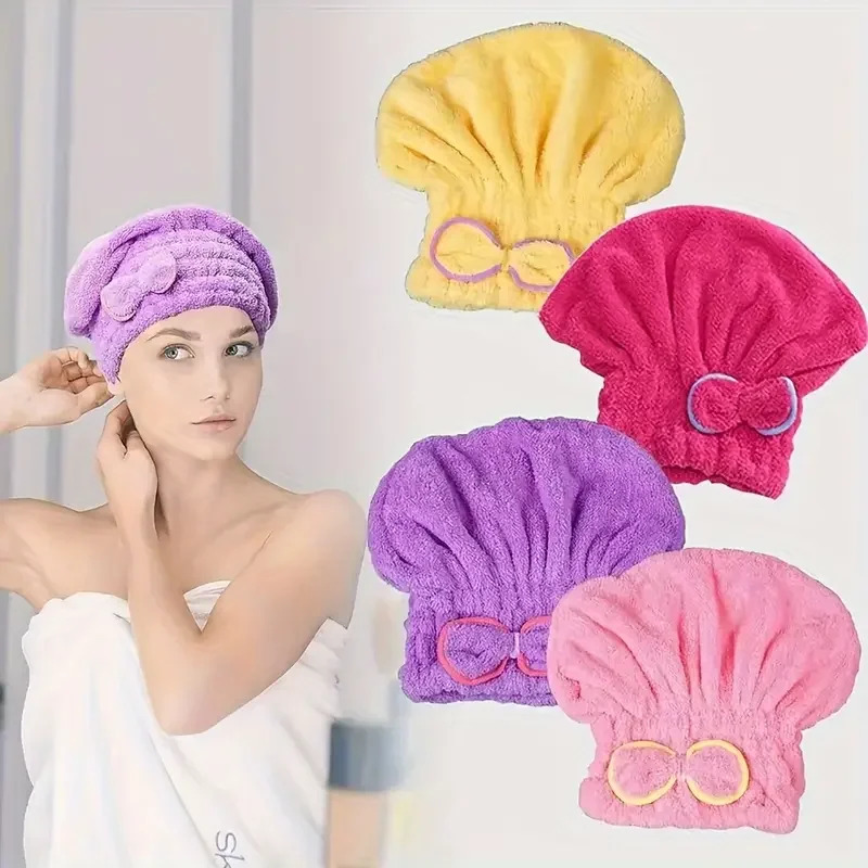 速乾性ヘアキャップ女性ボウタイ入浴帽子マイクロファイバータオ - Spa Towel のレビューと価格