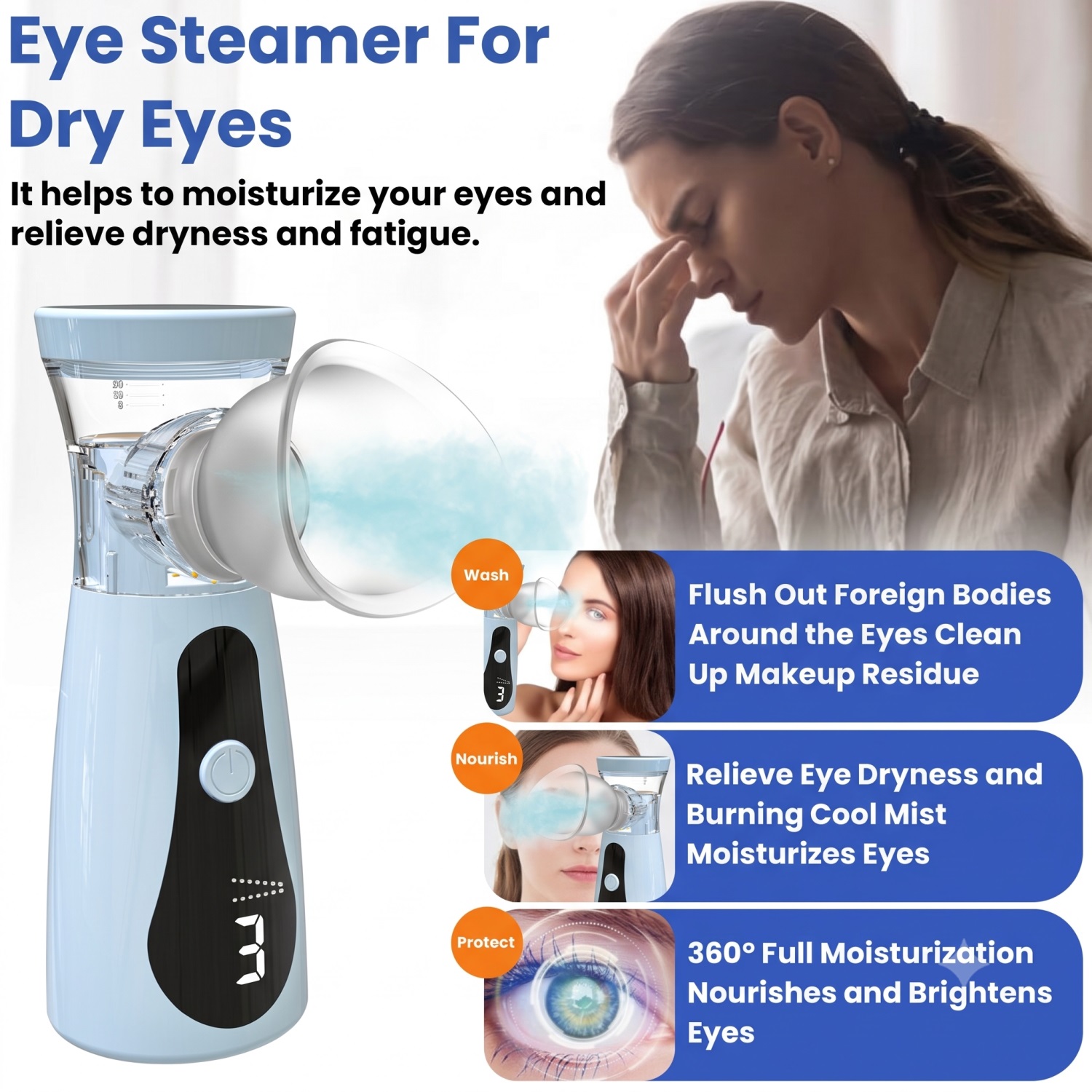 アイ用ナノ加湿器、ネブライザー、アイスチーマー。目の疲れや乾 - Face Steamer のレビューと価格