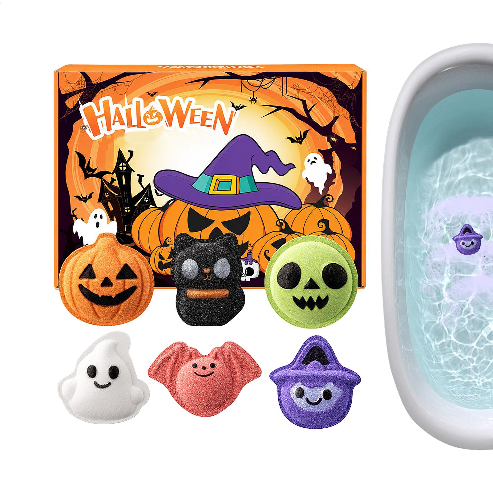 ハロウィーンのバスボールセット、6個入り、奇抜な形、カボチャ - Bath Salts のレビューと価格