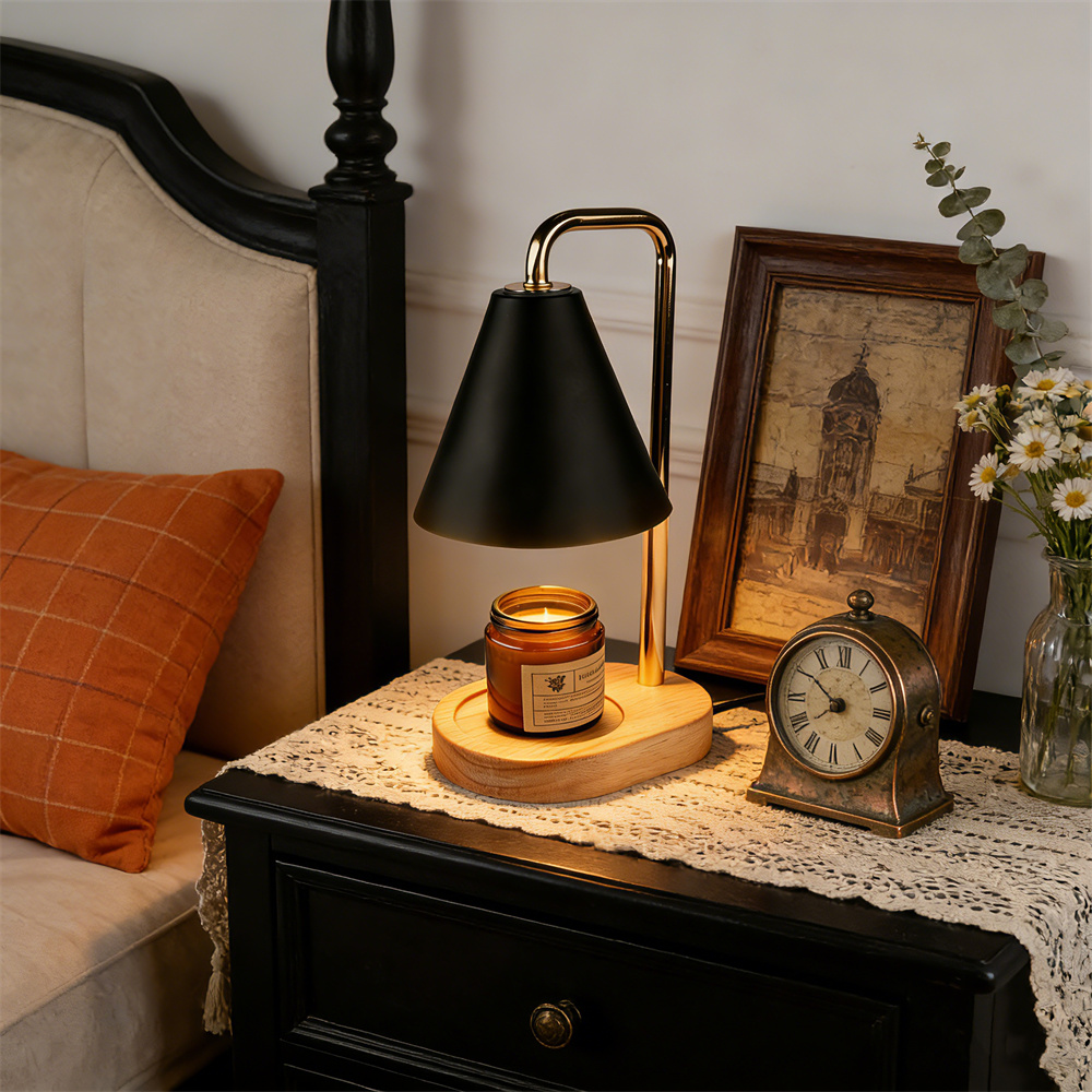 タイマー付き調光可能なブラックキャンドルウォーマーランプ、ワ - Wax Warmer のレビューと価格