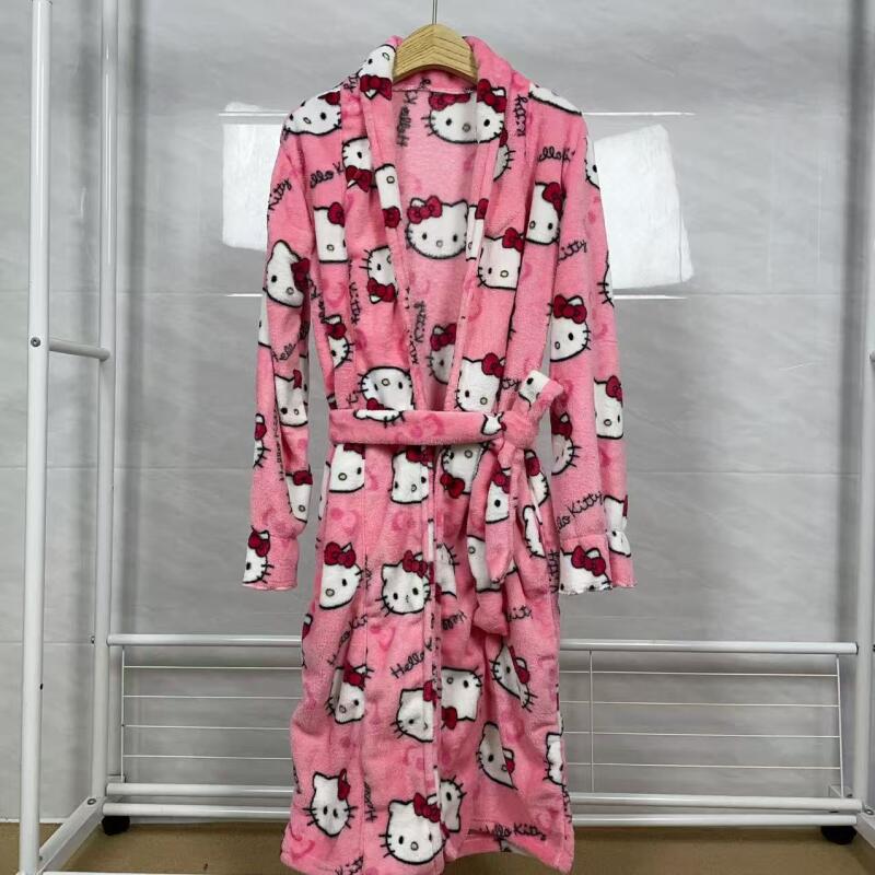 ナイトガウン ハローキティ 新しい秋冬暖かいミッドレングスバ - Bathrobe のレビューと価格
