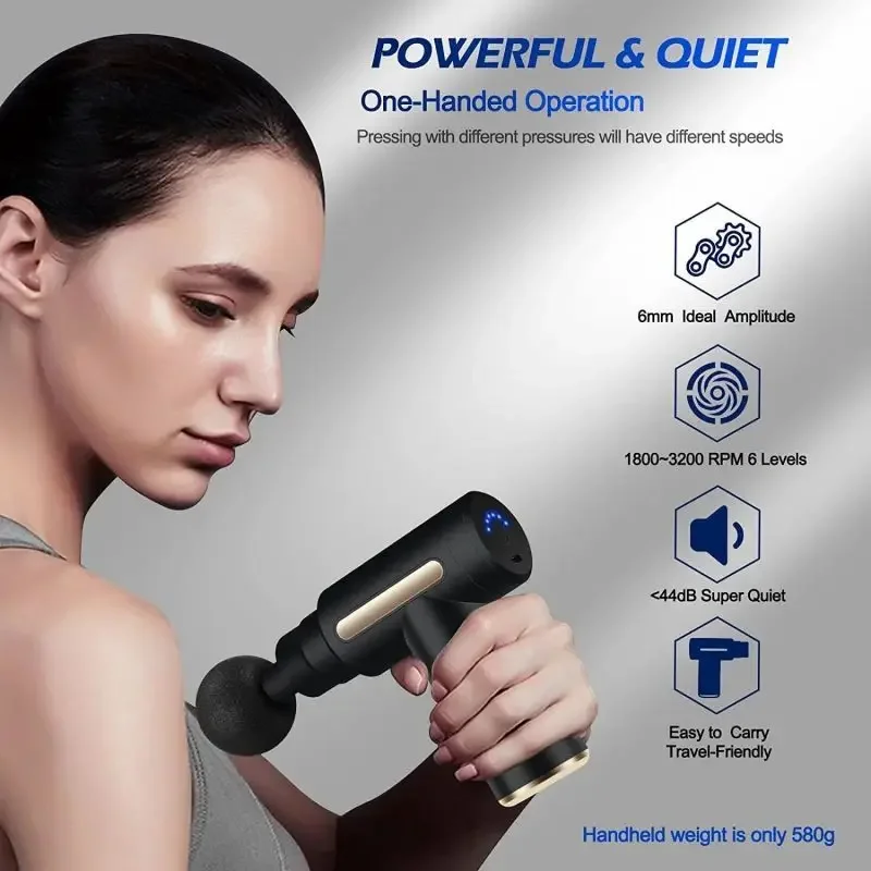 ポータブル筋膜マッサージガン電気パーカッションピストルマッサ - Massage Gun のレビューと価格