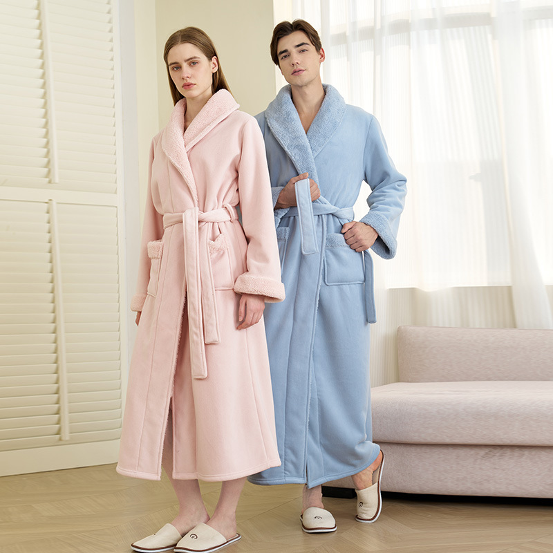 カップル用バスローブ 男性用 冬用バスタオル風パジャマローブ - Bathrobe のレビューと価格